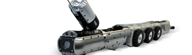 motorized pipe camera with lateral camera